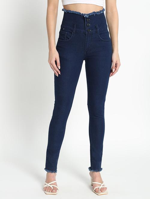 women solid plain high rise jean - 21225065 - Very Small Image - 1