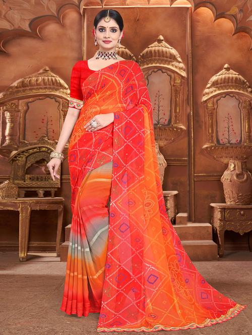 women printed saree - 21225877 - Very Small Image - 1