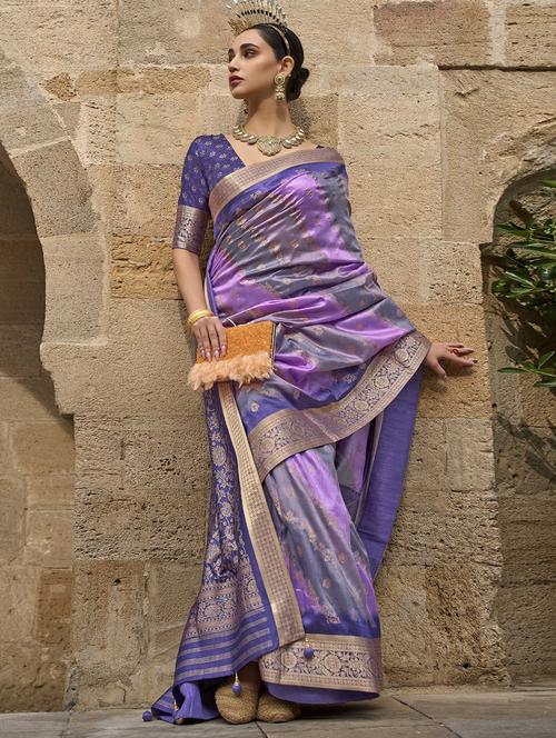 women self design banarasi saree with blouse - 21226174 - Very Small Image - 1