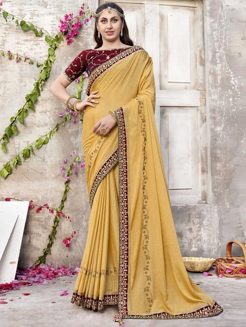women self design bordered saree with blouse - 21226341 - Very Small Image - 1