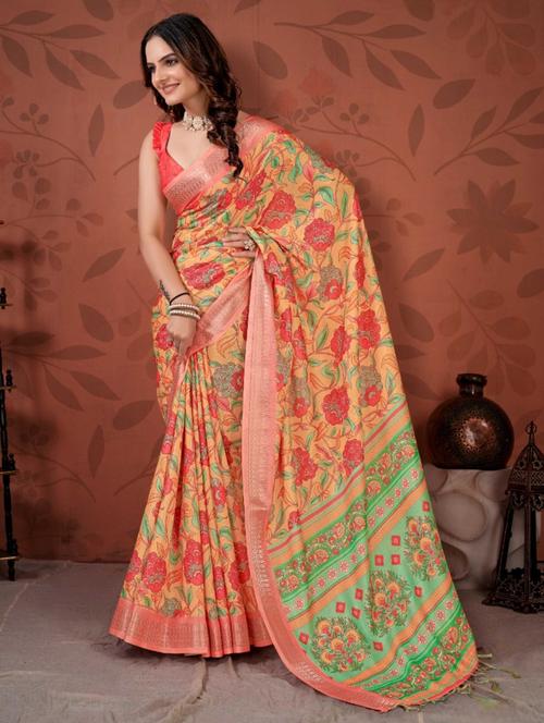 women self-designed saree with blouse - 21226382 - Very Small Image - 1