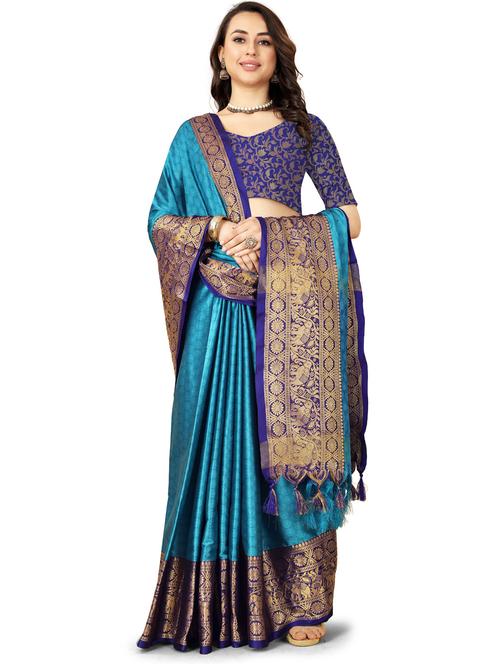 women self design bordered saree with blouse - 21226435 - Very Small Image - 1