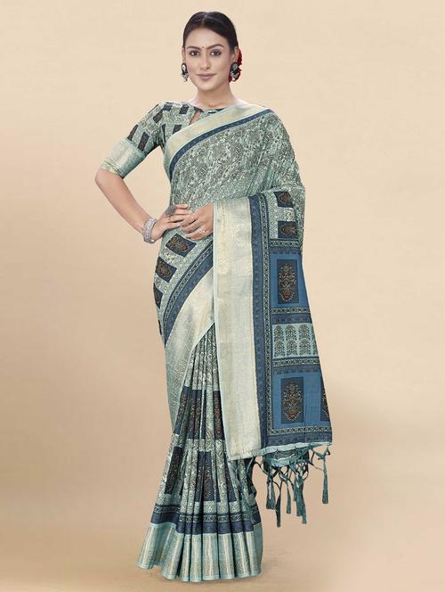 women self-designed handloom saree with blouse - 21226474 - Very Small Image - 1