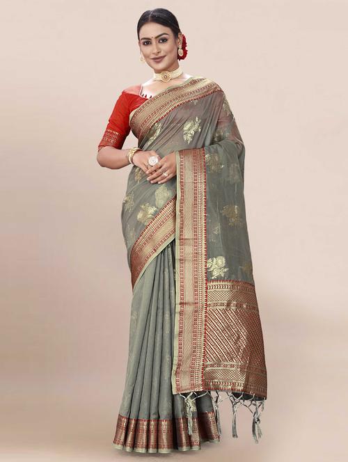 women self-designed handloom saree with blouse - 21226494 - Very Small Image - 1