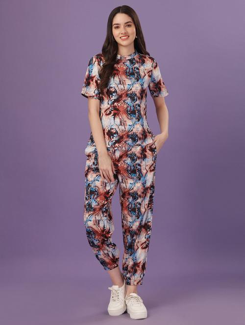 brown crepe t-shirt & jogger co-ord set - 21227109 - Very Small Image - 1
