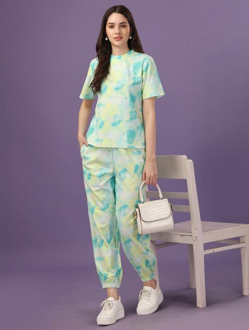 blue crepe t-shirt & jogger co-ord set - 21227112 - Very Small Image - 1