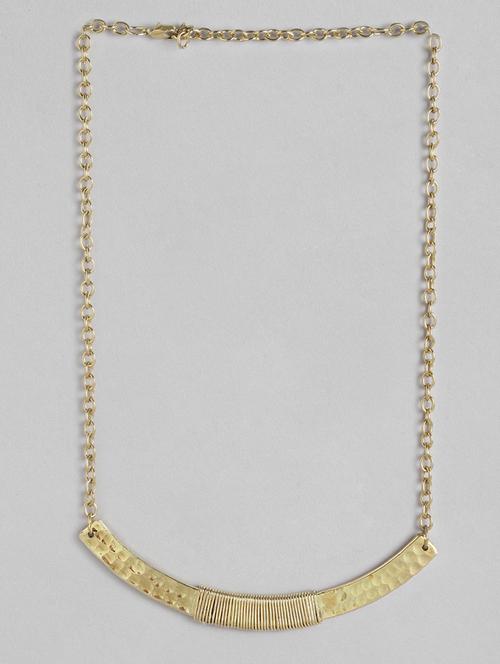 gold metal long necklace - 21227714 - Very Small Image - 1