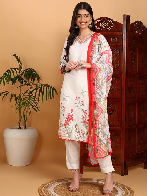 women printed kurta pant suit set - 21227931 - Very Small Image - 1
