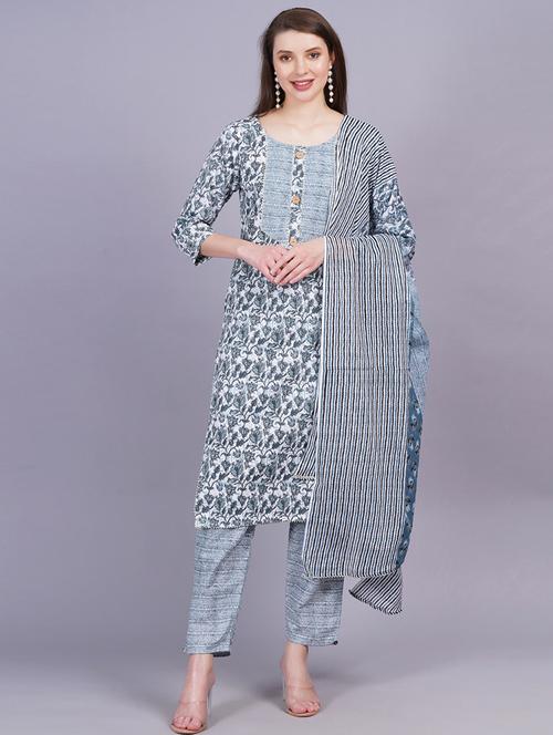 women printed kurta and pant with dupatta set - 21229024 - Very Small Image - 1