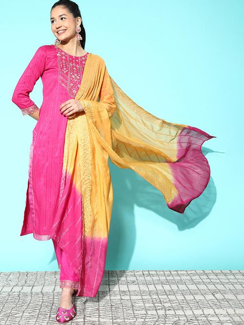 women kurta pant set with dupatta - 21230432 - Very Small Image - 1