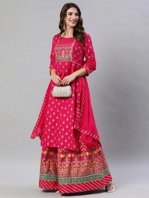 women kurta skirt set wit dupatta - 21230497 - Very Small Image - 1