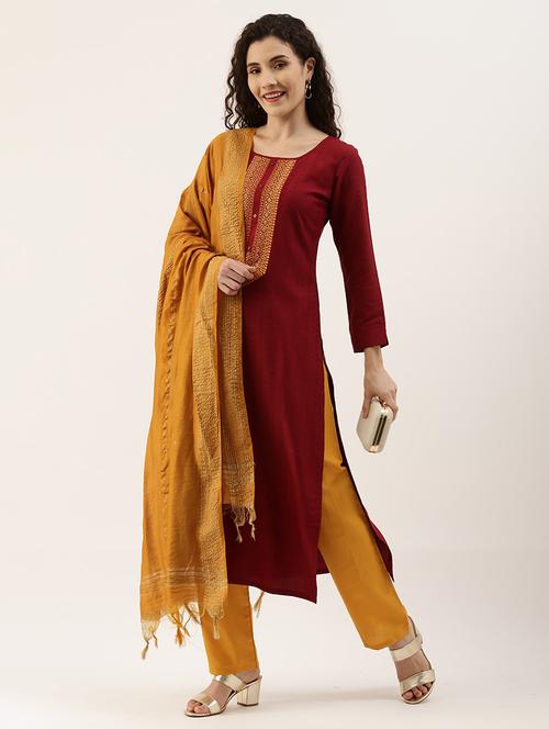 women kurta pant set with dupatta - 21230587 - Very Small Image - 1