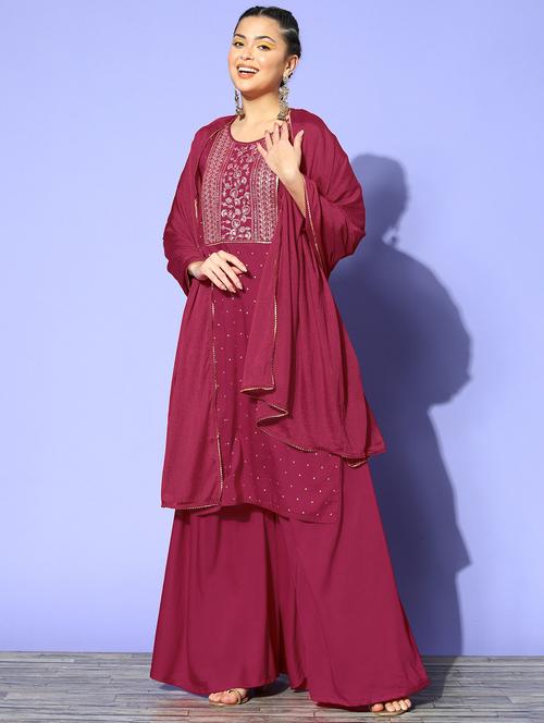 women kurta palazzo set wit dupatta - 21230675 - Very Small Image - 1