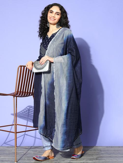 women kurta pant set with dupatta - 21230701 - Very Small Image - 1