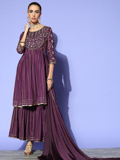 women kurta sharara set with dupatta - 21230741 - Very Small Image - 1