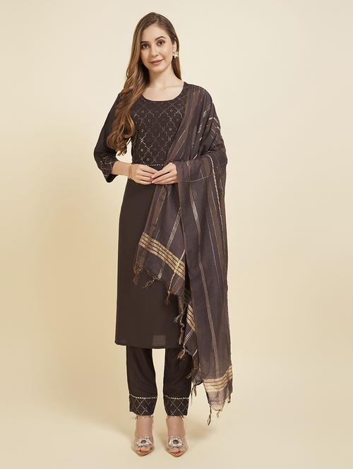 women three quarter sleeve suit set - 21230836 - Very Small Image - 1