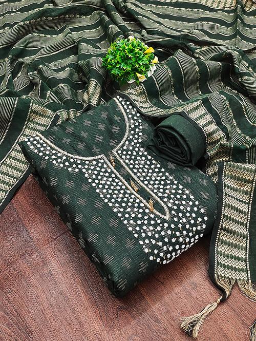 women green unstitched suit - 21230871 - Very Small Image - 1
