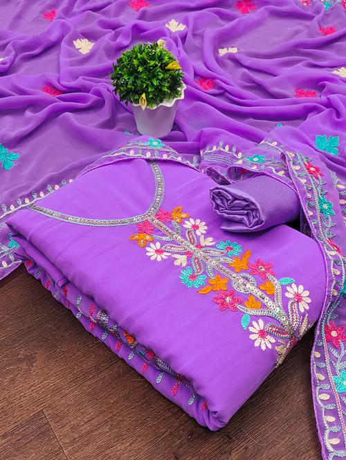 lavender unstitched suit - 21230913 - Very Small Image - 1