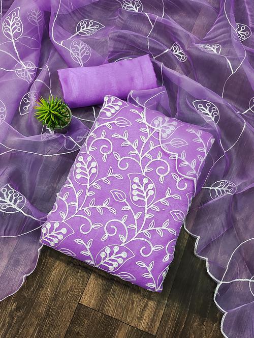 lavender unstitched suit - 21230916 - Very Small Image - 1
