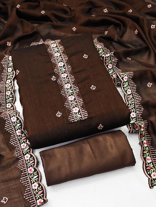 brown unstitched suit - 21230921 - Very Small Image - 1