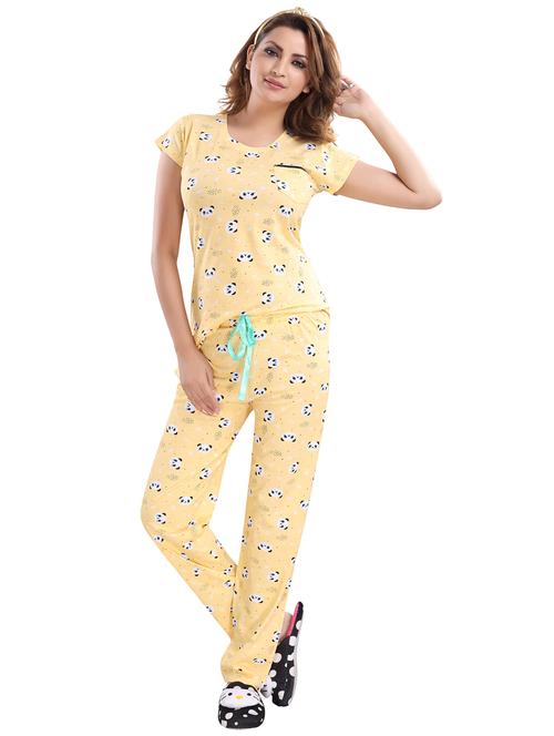 yellow cotton pyjama set - 21231238 - Very Small Image - 1