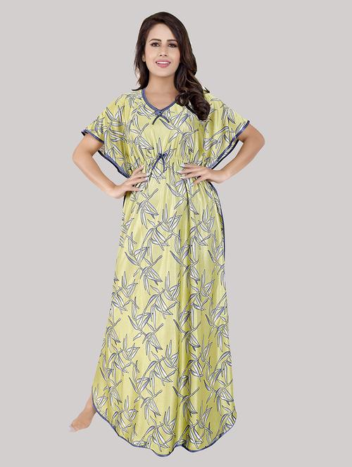 women printed satin nighty - 21231372 - Very Small Image - 1