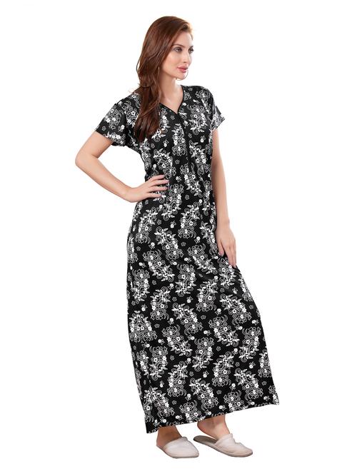 women printed cotton nighty - 21231393 - Very Small Image - 1
