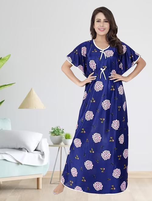 women printed satin nighty - 21231433 - Very Small Image - 1