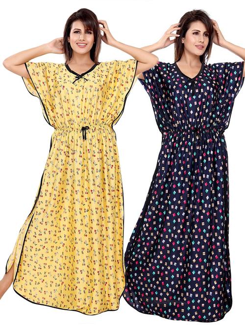 women pack of 2 printed nighty - 21231510 - Very Small Image - 1