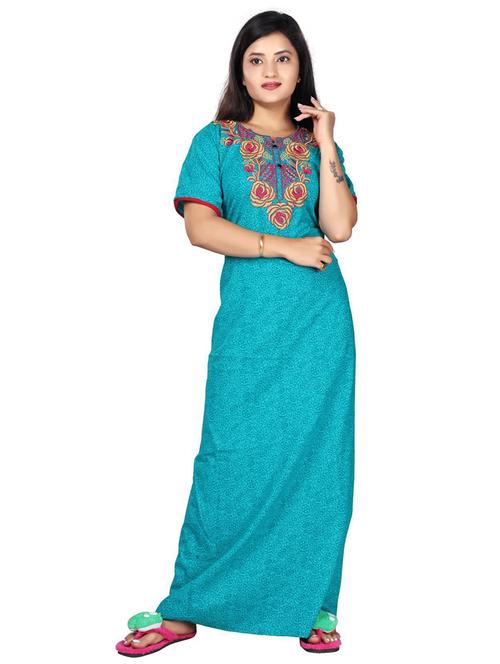 women printed cotton nighty - 21231716 - Very Small Image - 1