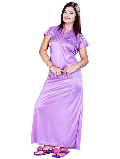 women solid satin nighty - 21231724 - Very Small Image - 1