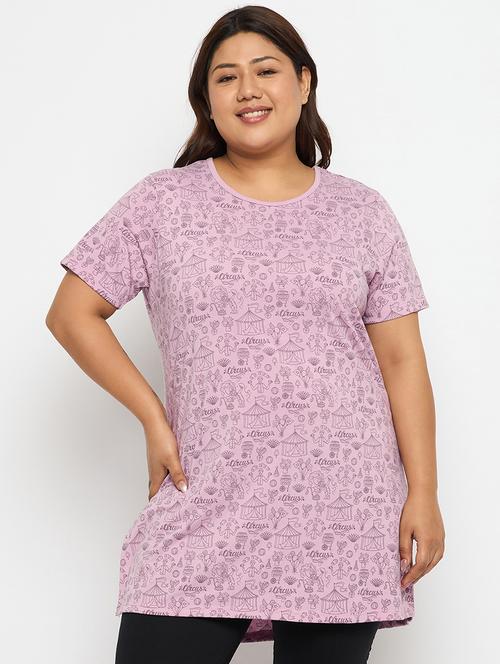 lavender cotton blend plus size t-shirt - 21232771 - Very Small Image - 1