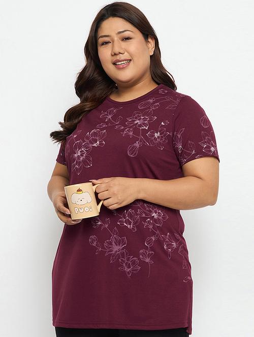 plus size women printed round neck t-shirt - 21232778 - Very Small Image - 1