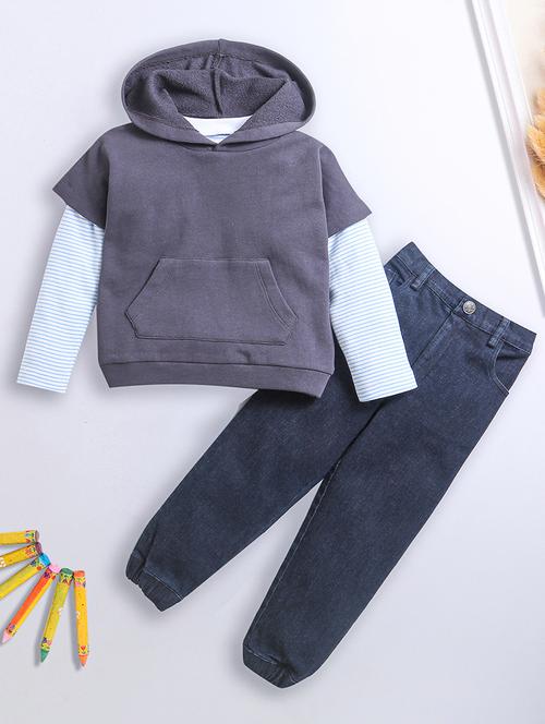 grey cotton full length set - 21232996 - Very Small Image - 1