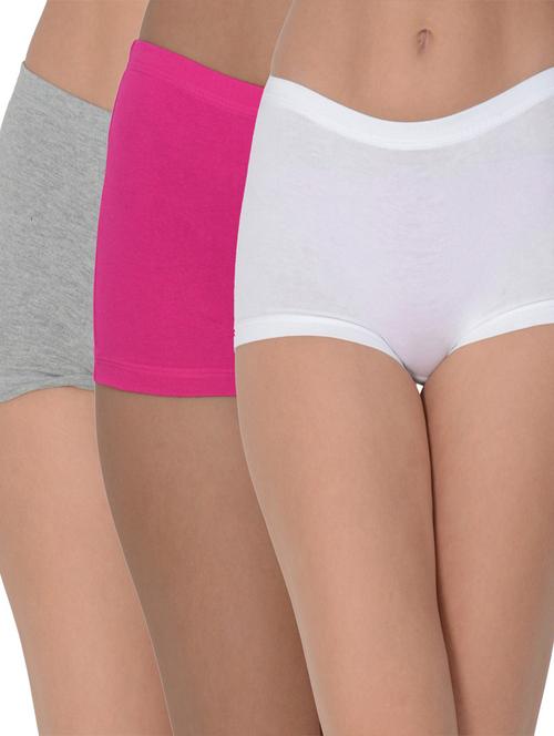 women solid pack of 3 boy shorts - 21234386 - Very Small Image - 1