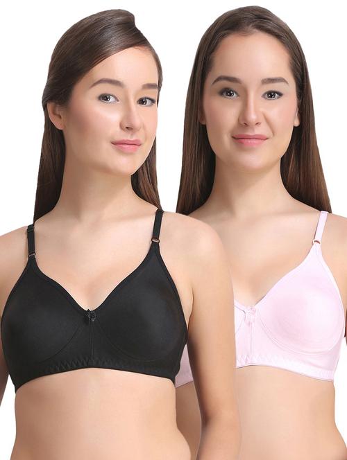 pack of 2 multi colored cotton blend t-shirt bra - 21234631 - Very Small Image - 1