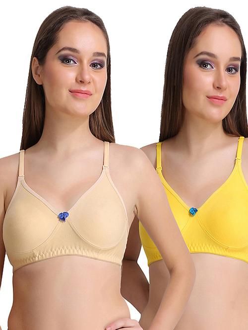 pack of 2 multi colored cotton blend t-shirt bra - 21234658 - Very Small Image - 1