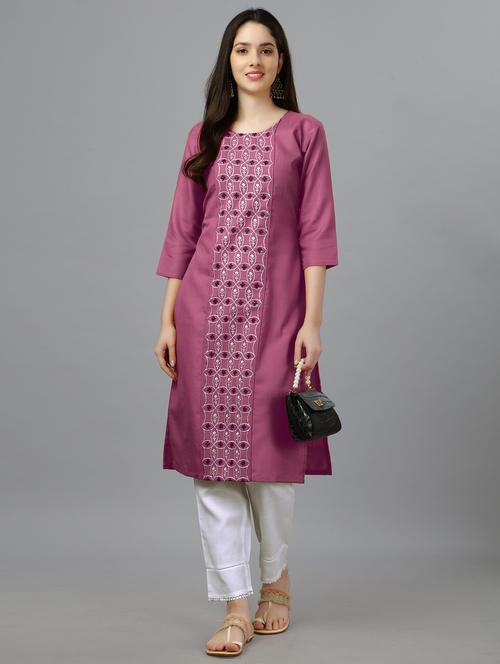 women three quarter sleeve straight kurta - 21234938 - Very Small Image - 1