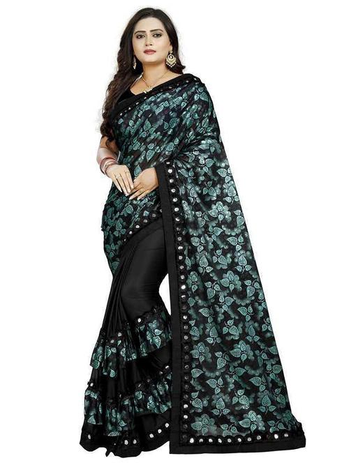 women floral printed ruffle saree with blouse - 21235153 - Very Small Image - 1