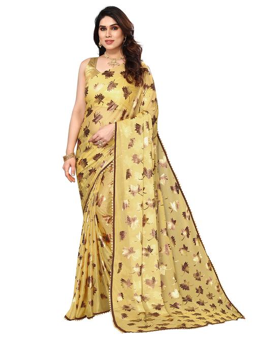 women foil printed saree - 21235180 - Very Small Image - 1