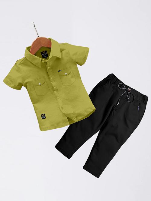 boys cotton full length twin set - 21235831 - Very Small Image - 1