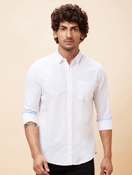 men solid cotton casual shirt - 21237604 - Very Small Image - 1