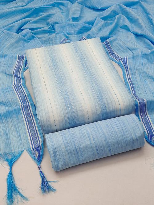 handloom cotton unstitched suit set - 21237642 - Very Small Image - 1