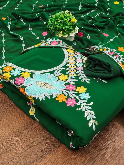 women embroidered unstitched suit set - 21237674 - Very Small Image - 1