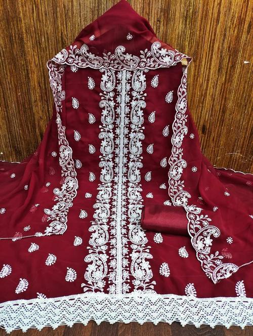 women embroidered unstitched suit set - 21237704 - Very Small Image - 1