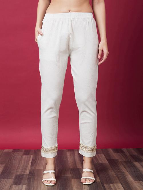 off white viscose cigarette pant - 21237725 - Very Small Image - 1