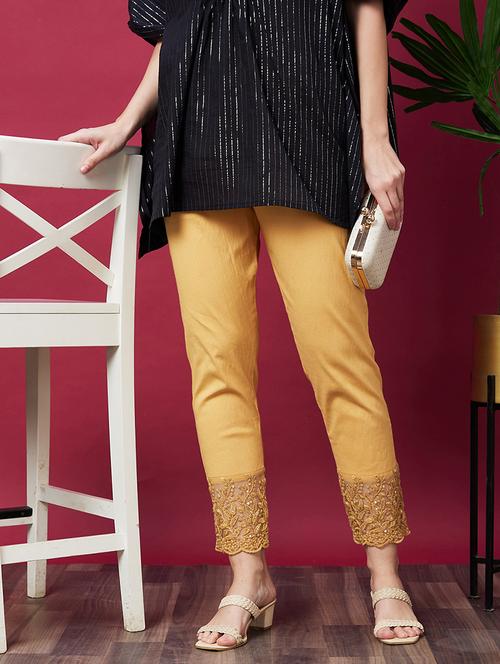 yellow viscose cigarette pant - 21237727 - Very Small Image - 1
