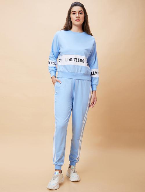 light blue cotton tshirt & jogger coord - 21237822 - Very Small Image - 1