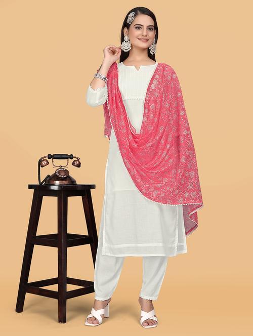 women kurta pant set with dupatta - 21238673 - Very Small Image - 1