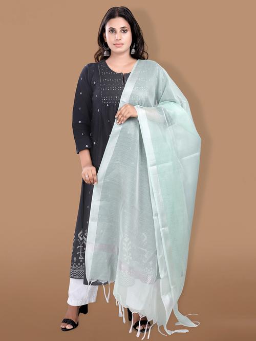 women green self design dupatta - 21238689 - Very Small Image - 1
